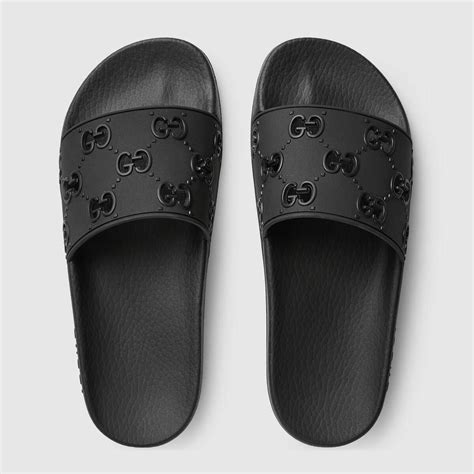 all black gucci slides|Gucci slides women clearance.